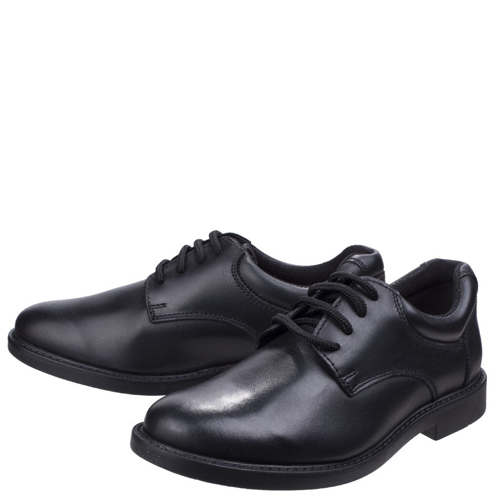 Boys BTS FLFR Black Hush Puppies Tim Senior School Shoe