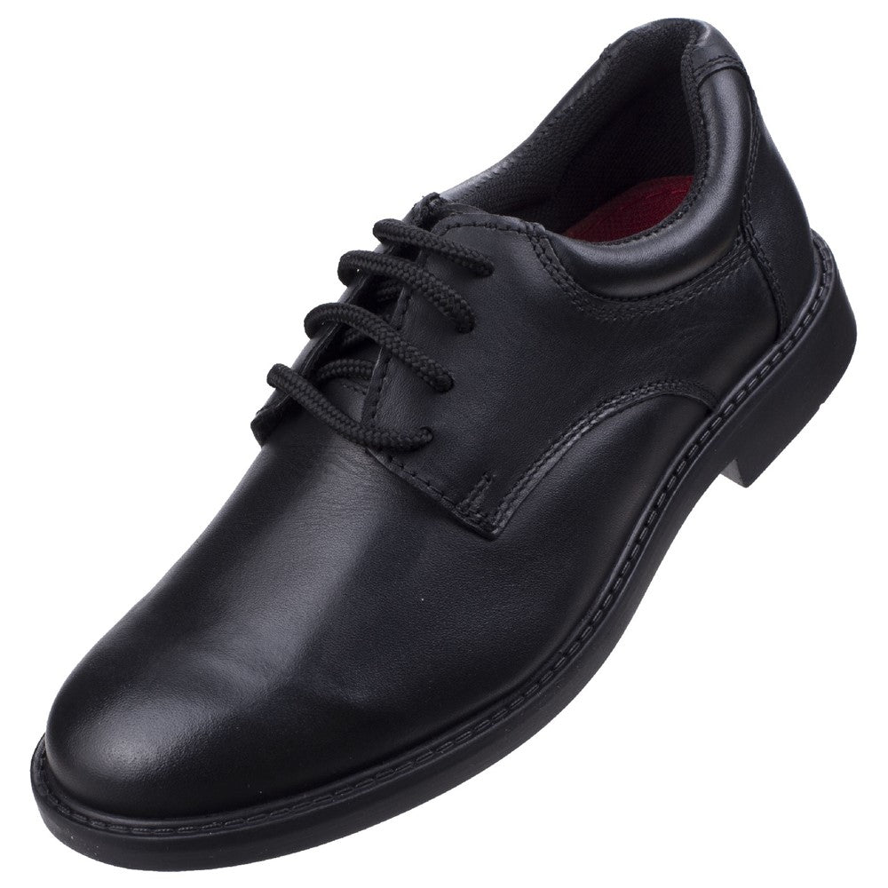 Boys BTS FLFR Black Hush Puppies Tim Senior School Shoe