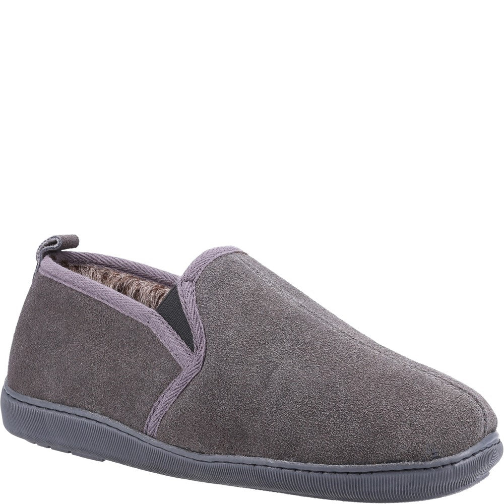 Classic Mens Slippers Grey Hush Puppies Arnold Slipper