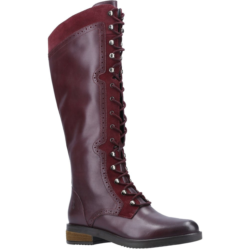 Ladies Long Boots Burgundy Hush Puppies Rudy Long Boot