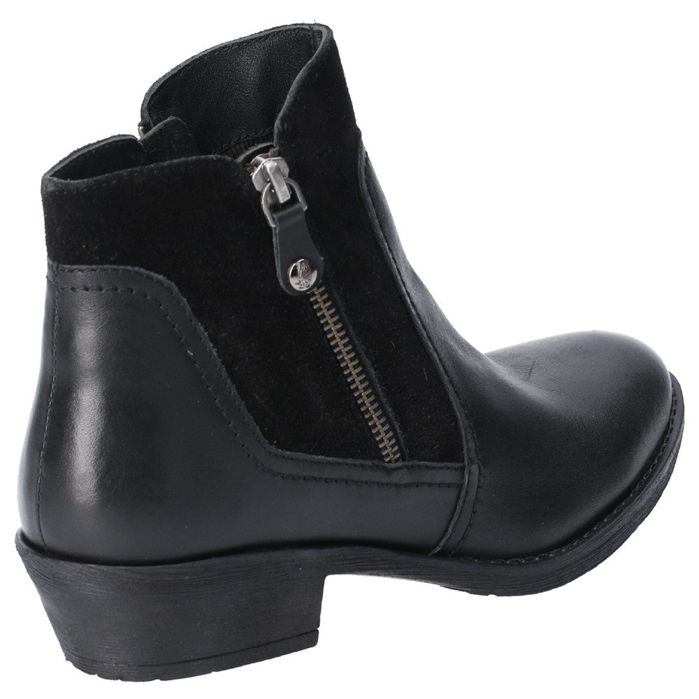 Womens Hush Puppies Black Isla Zip Up Ankle Boot Hush Puppies UK