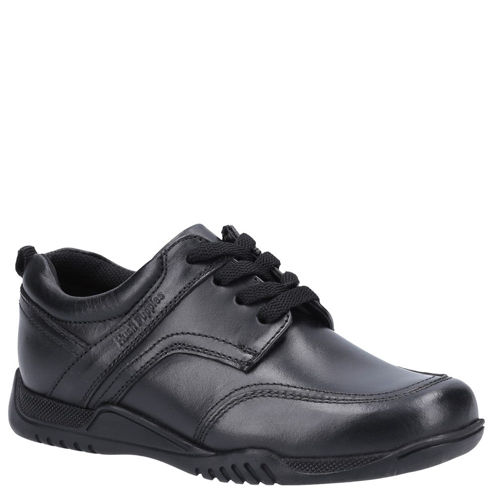 Boys BTS Black Hush Puppies Harvey Junior School Shoe