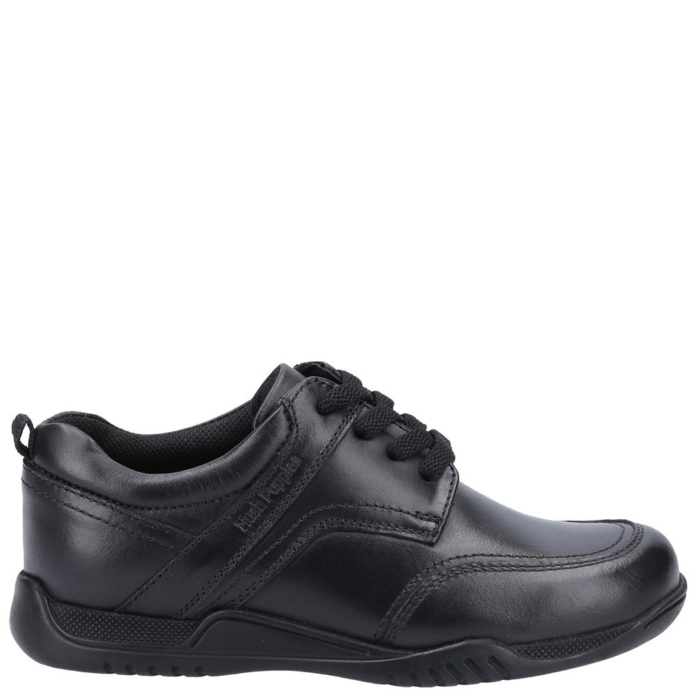 Boys BTS Black Hush Puppies Harvey Junior School Shoe