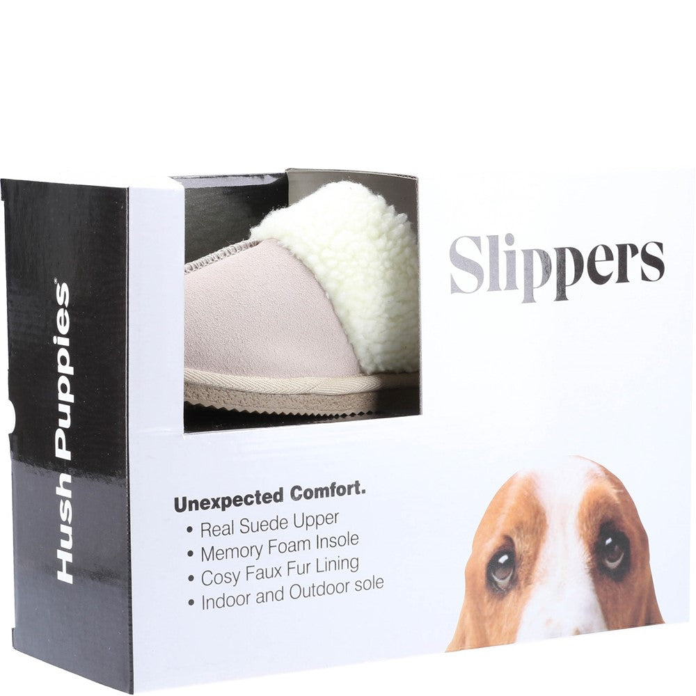 Classic Ladies Slippers Beige Hush Puppies Arianna Mule Slippers