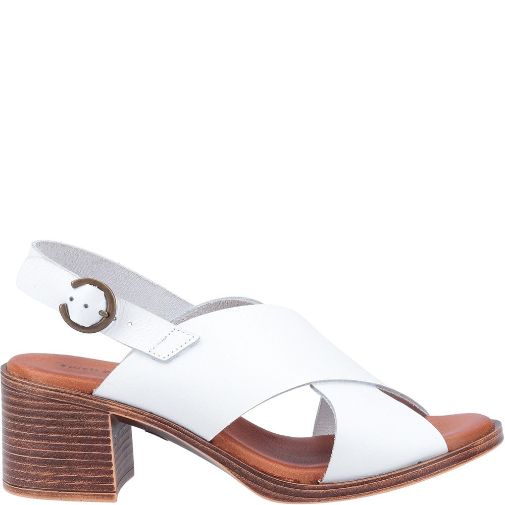 Ladies Heeled Sandals White Hush Puppies Gabrielle Sandal