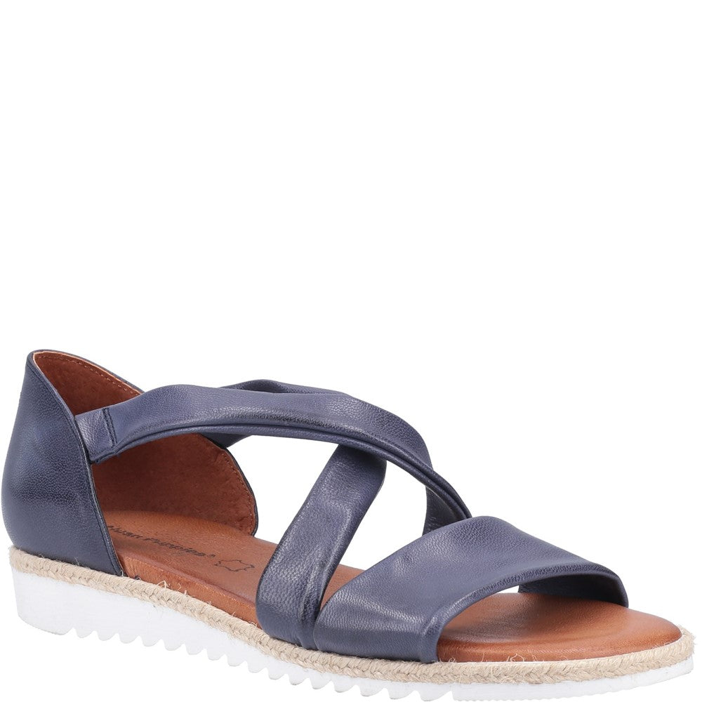 Sandal Ladies Summer Navy Hush Puppies Gemma Espadrille Wedge Sandal