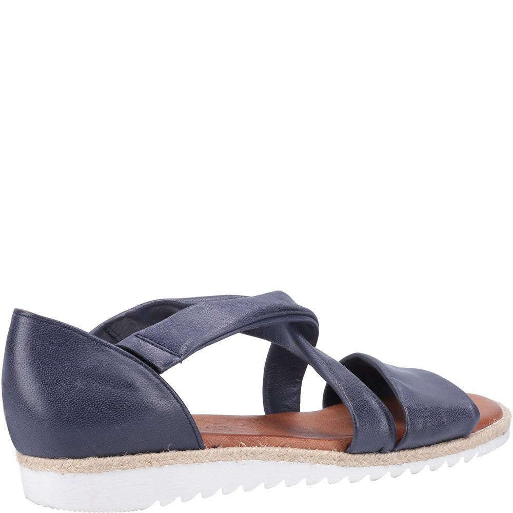 Sandal Ladies Summer Navy Hush Puppies Gemma Espadrille Wedge Sandal