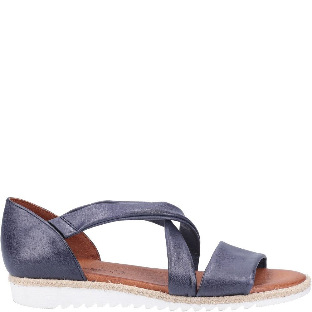 Sandal Ladies Summer Navy Hush Puppies Gemma Espadrille Wedge Sandal