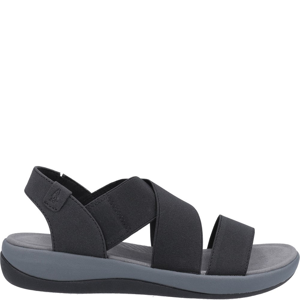 Sandal Ladies Summer Black Hush Puppies Sophia Elastic Cross Strap