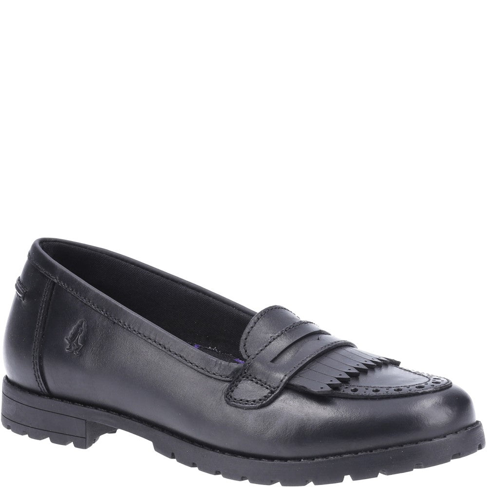 Girls Hush Puppies Black Emer Junior School Shoe Hush Puppies UK