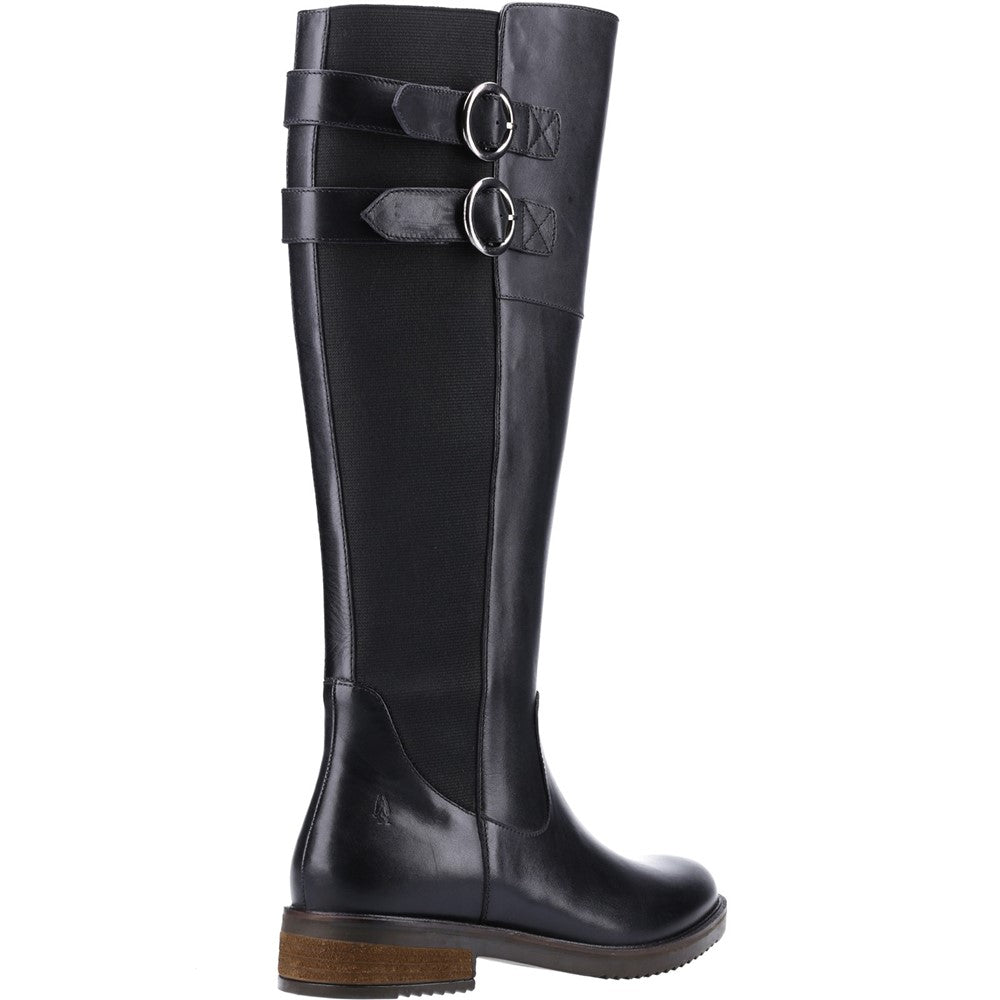 Ladies Long Boots Black Hush Puppies Carla Calf Boot