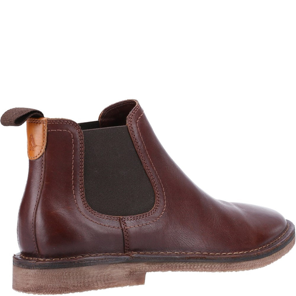 Mens Boots Brown Hush Puppies Shaun Leather Chelsea Boot