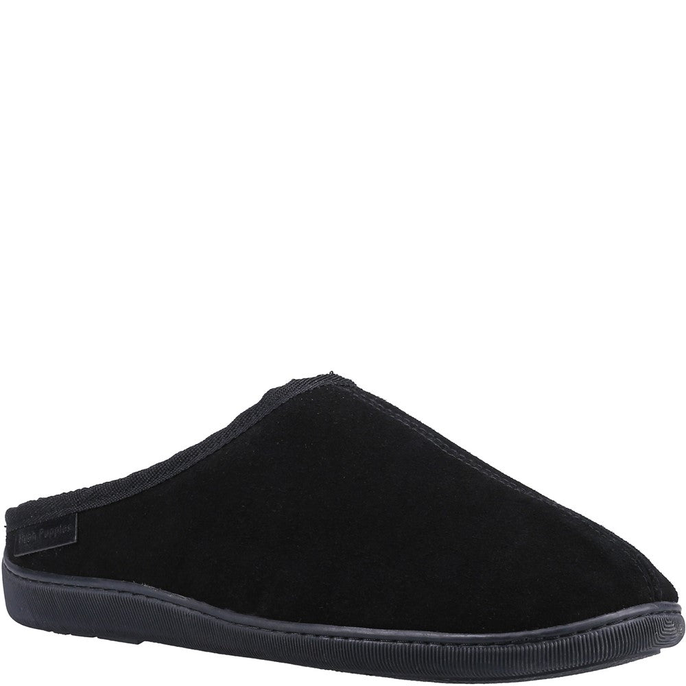 Classic Mens Slippers Black Hush Puppies Ashton Slipper