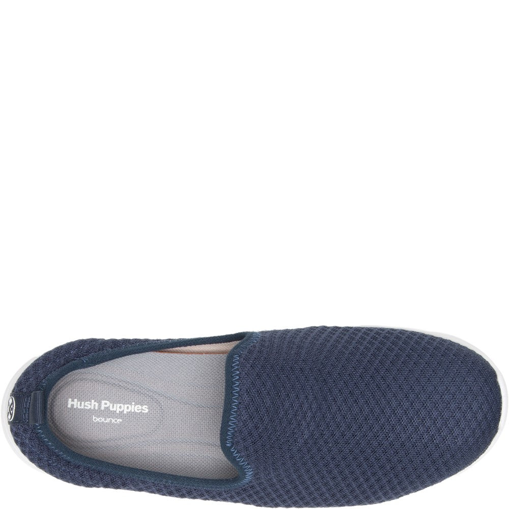 Ladies Sports Navy/White Hush Puppies Good Shoe Slip On