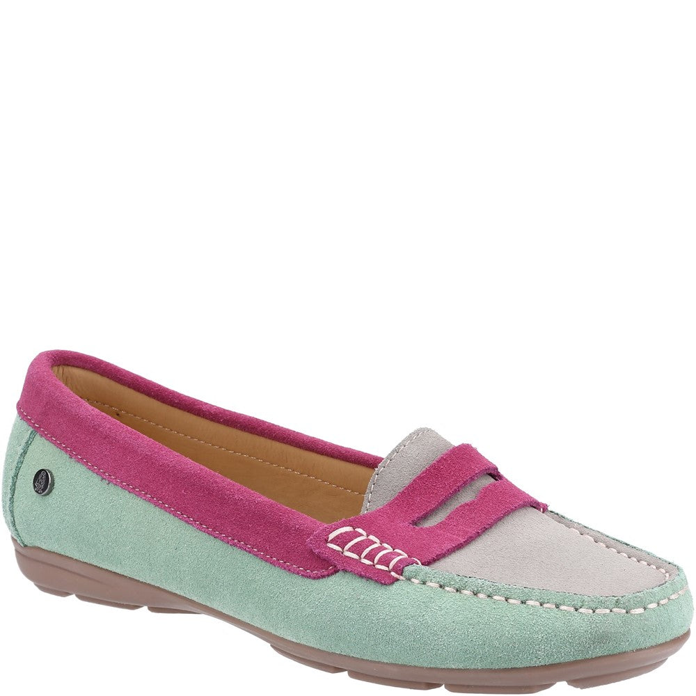 Slip On Ladies Shoes Green/Pink/Grey Hush Puppies Margot Multi Loafer