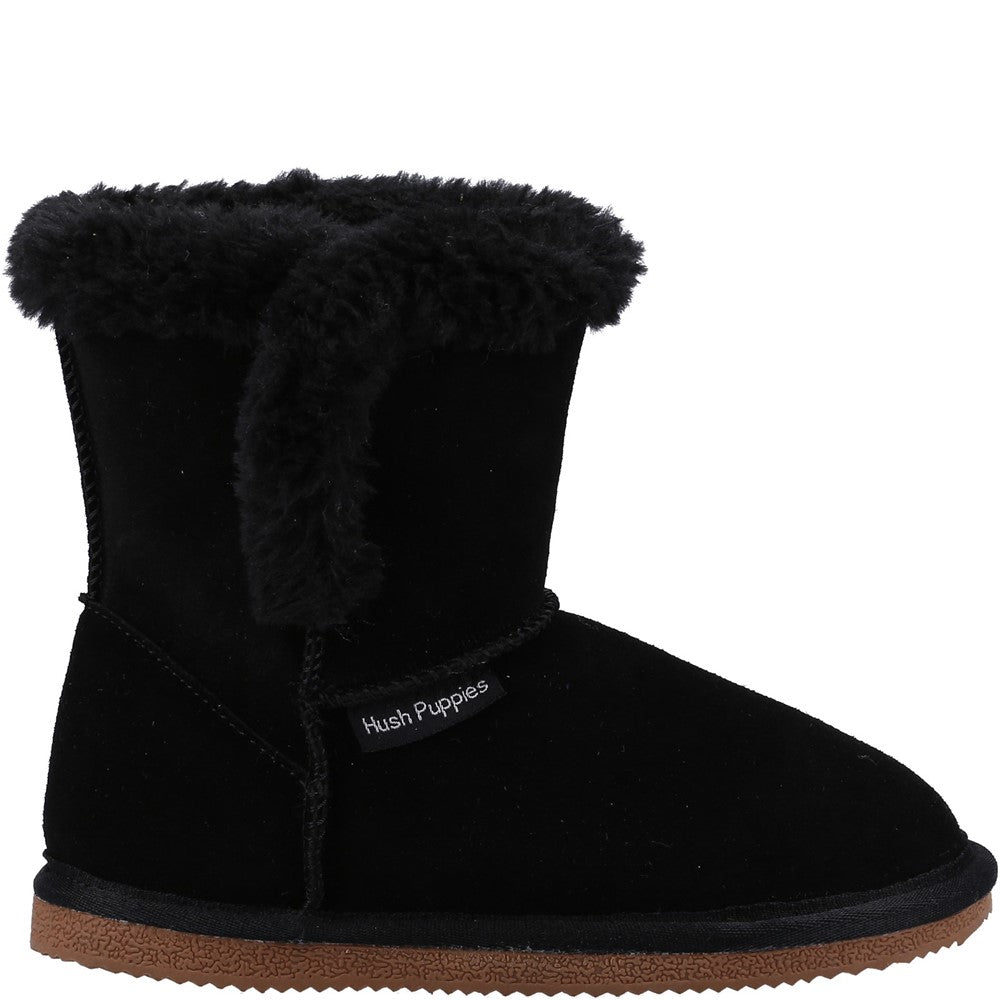 Womens Hush Puppies Black Ashlynn Slipper Hush Puppies UK