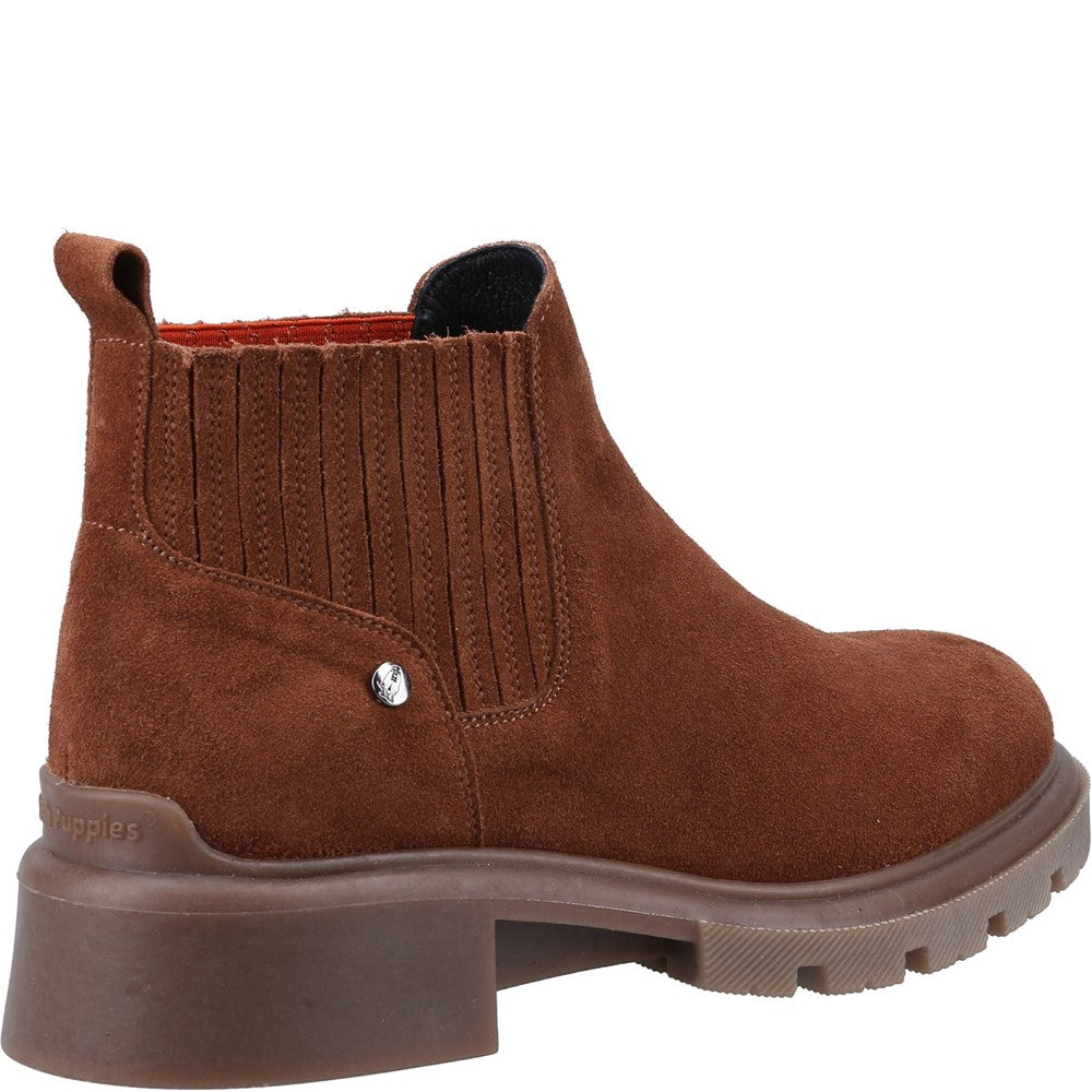 Ladies Ankle Boots Tan Hush Puppies Rita Low Chelsea Boot