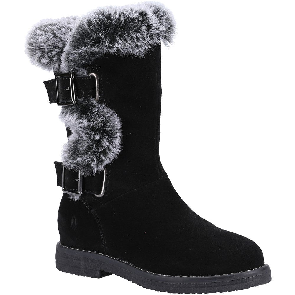 Black fur boots for girls hotsell