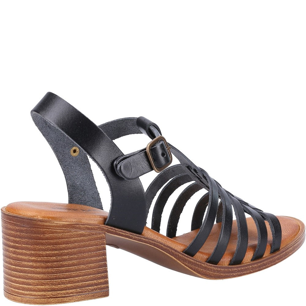 Ladies Heeled Sandals Black Hush Puppies Greta Sandal