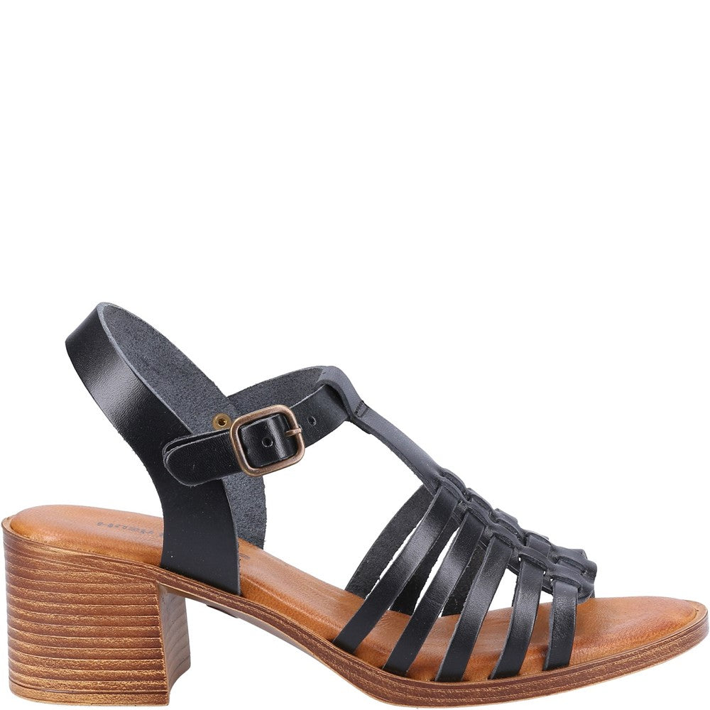 Ladies Heeled Sandals Black Hush Puppies Greta Sandal