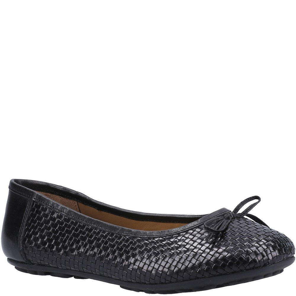 Womens Hush Puppies Black Janelle Woven Ballerina Hush Puppies UK