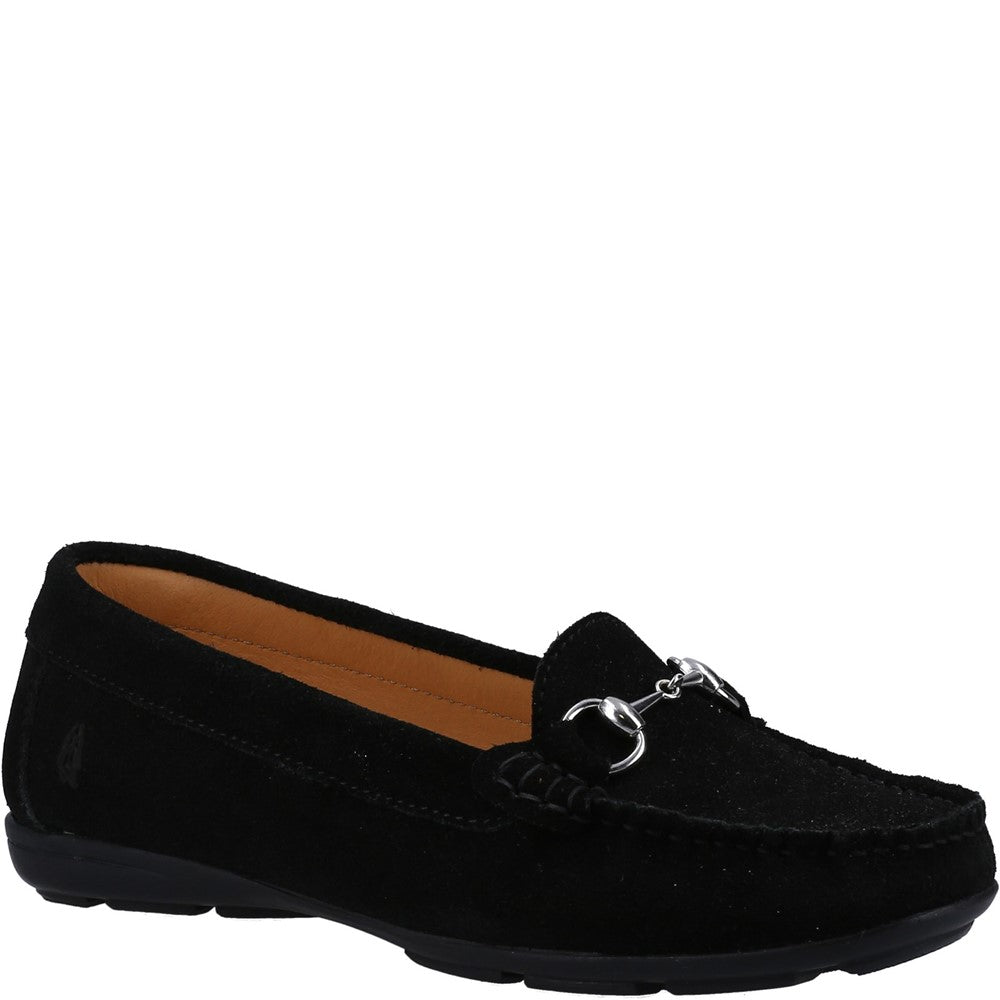 Slip On Ladies Shoes Black Hush Puppies Molly Snaffle Loafer Shoe