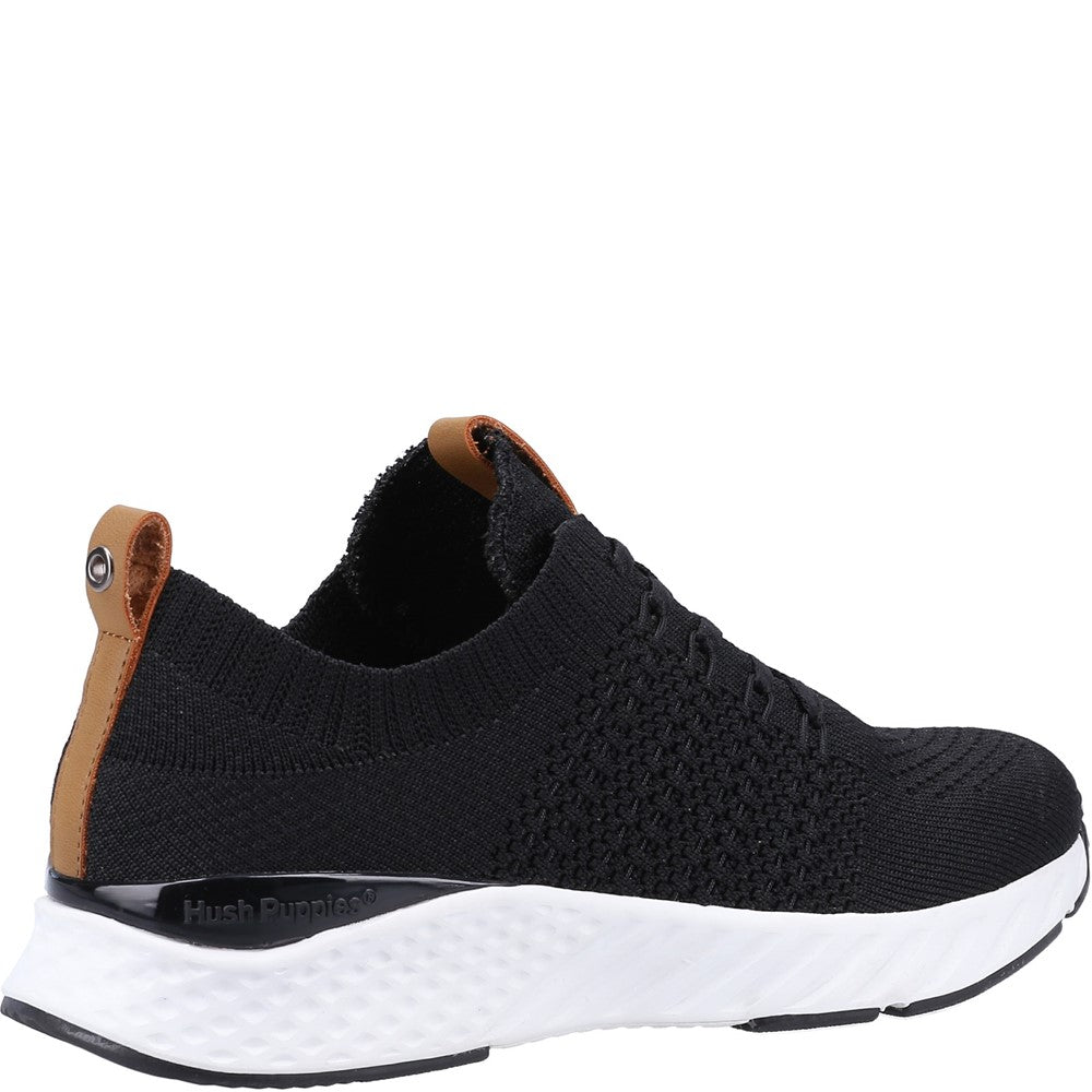 Ladies Sports Black Hush Puppies Opal Trainer