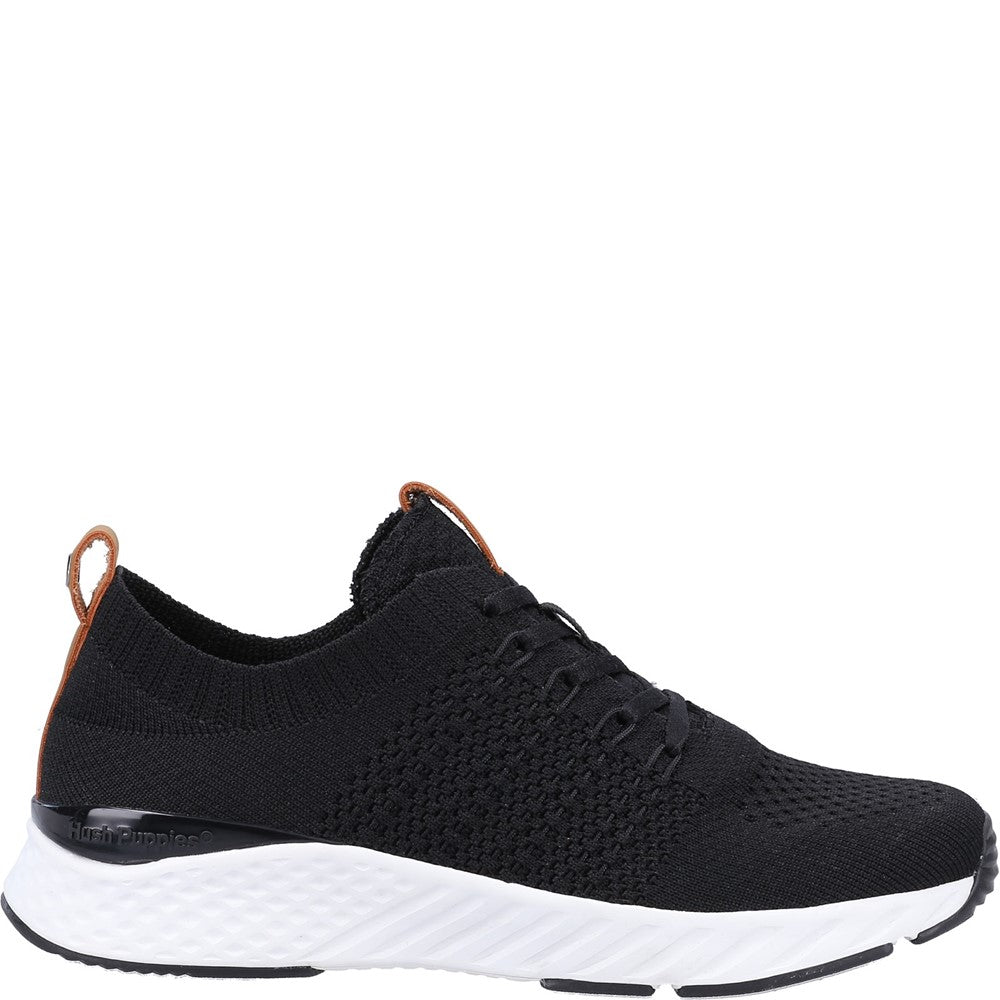 Ladies Sports Black Hush Puppies Opal Trainer