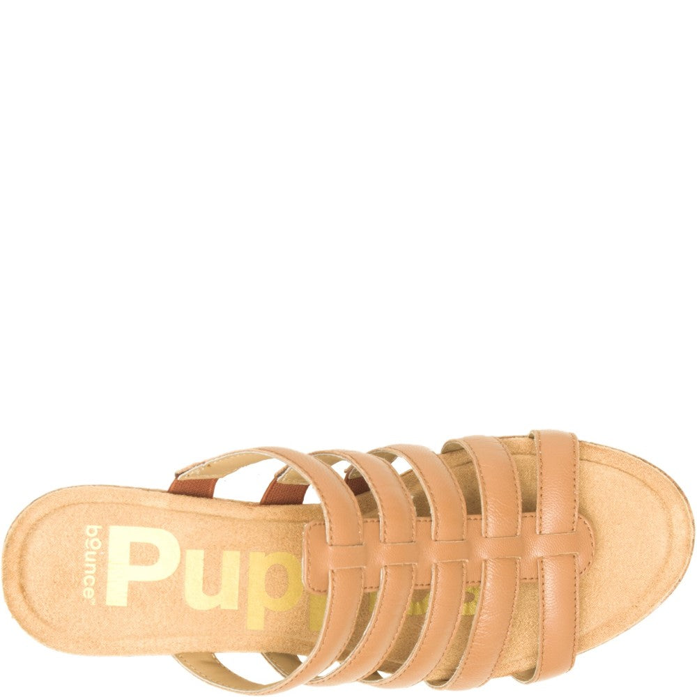 Ladies Heeled Sandals Tan Hush Puppies Willow Slide