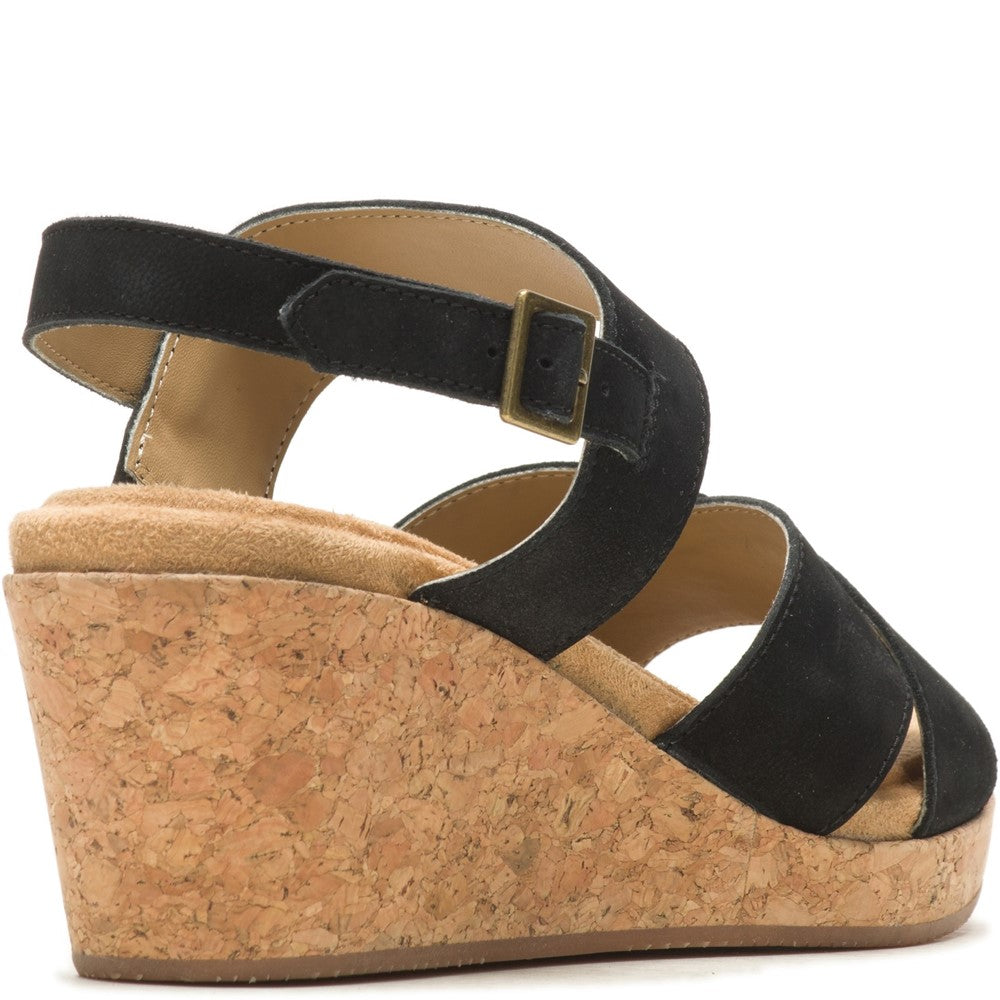 Ladies Heeled Sandals Black Hush Puppies Willow X Band