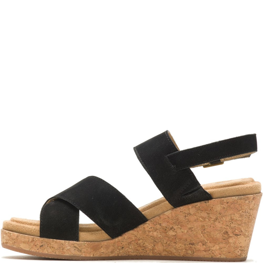 Ladies Heeled Sandals Black Hush Puppies Willow X Band