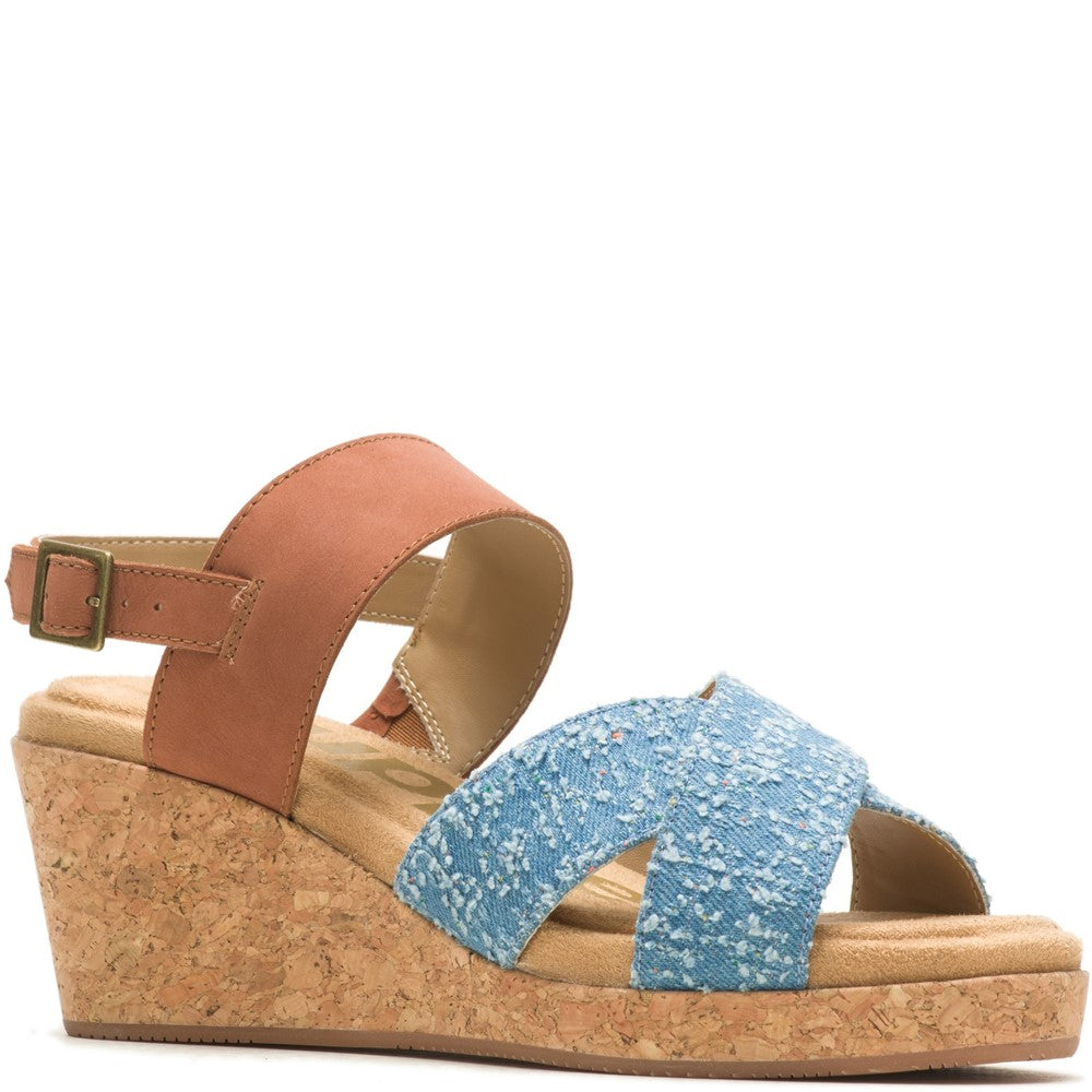 Ladies Heeled Sandals Denim Hush Puppies Willow X Band