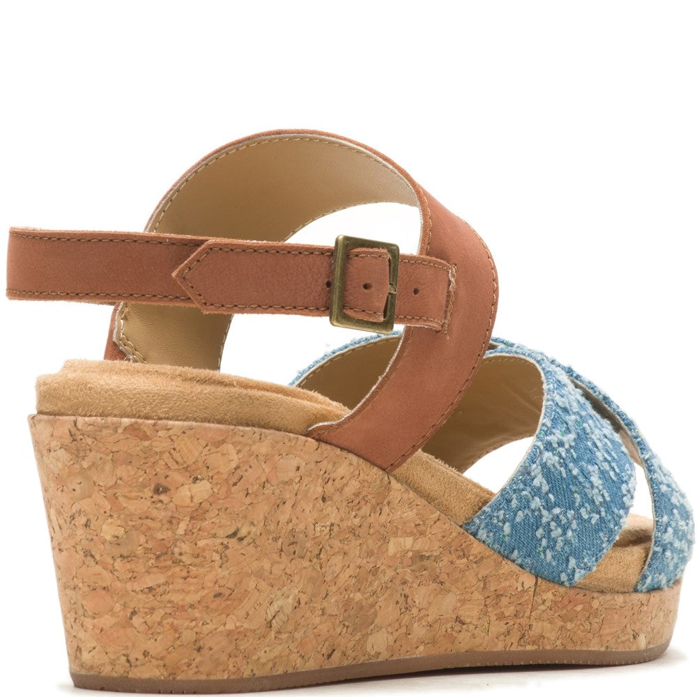 Ladies Heeled Sandals Denim Hush Puppies Willow X Band