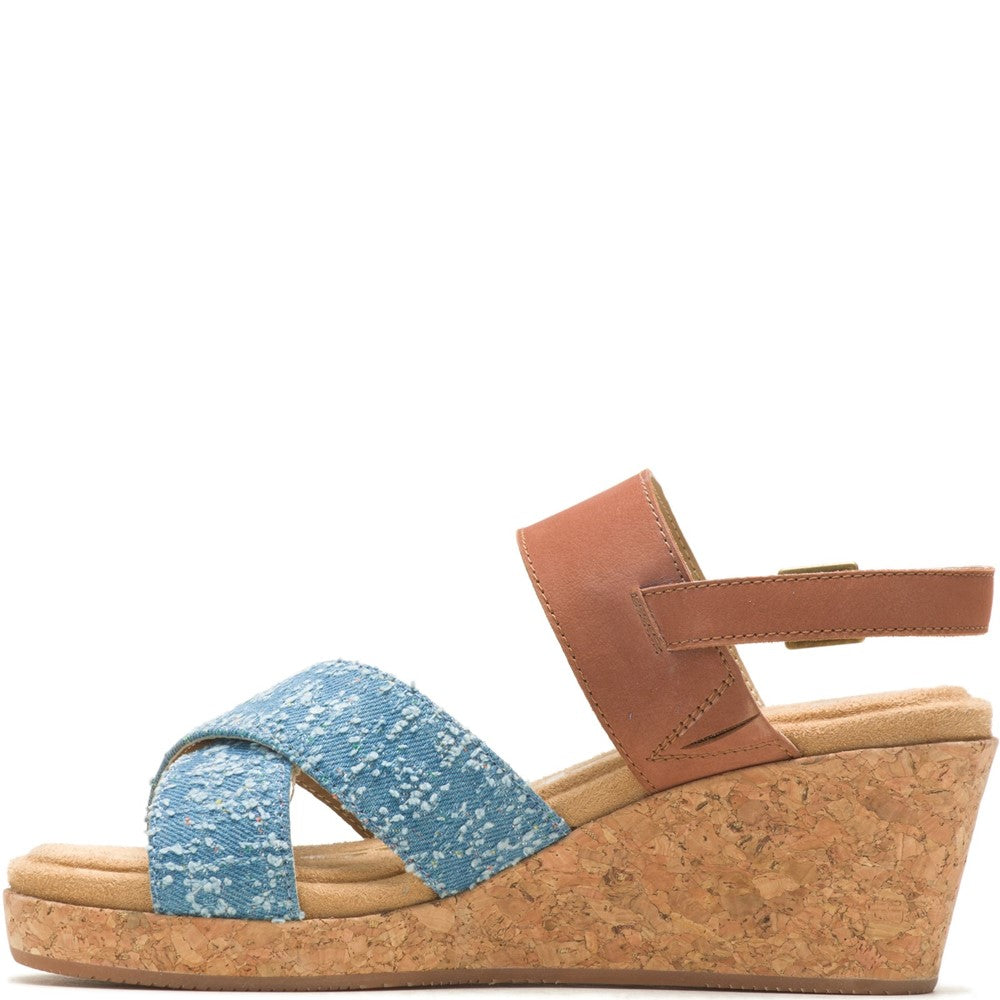 Ladies Heeled Sandals Denim Hush Puppies Willow X Band