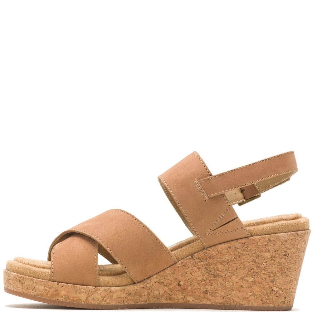 Ladies Heeled Sandals Tan Hush Puppies Willow X Band