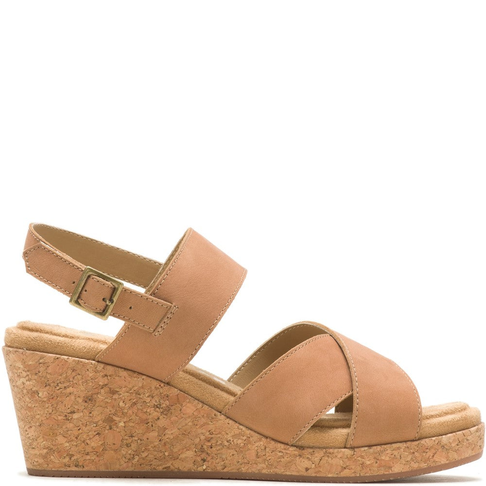 Ladies Heeled Sandals Tan Hush Puppies Willow X Band