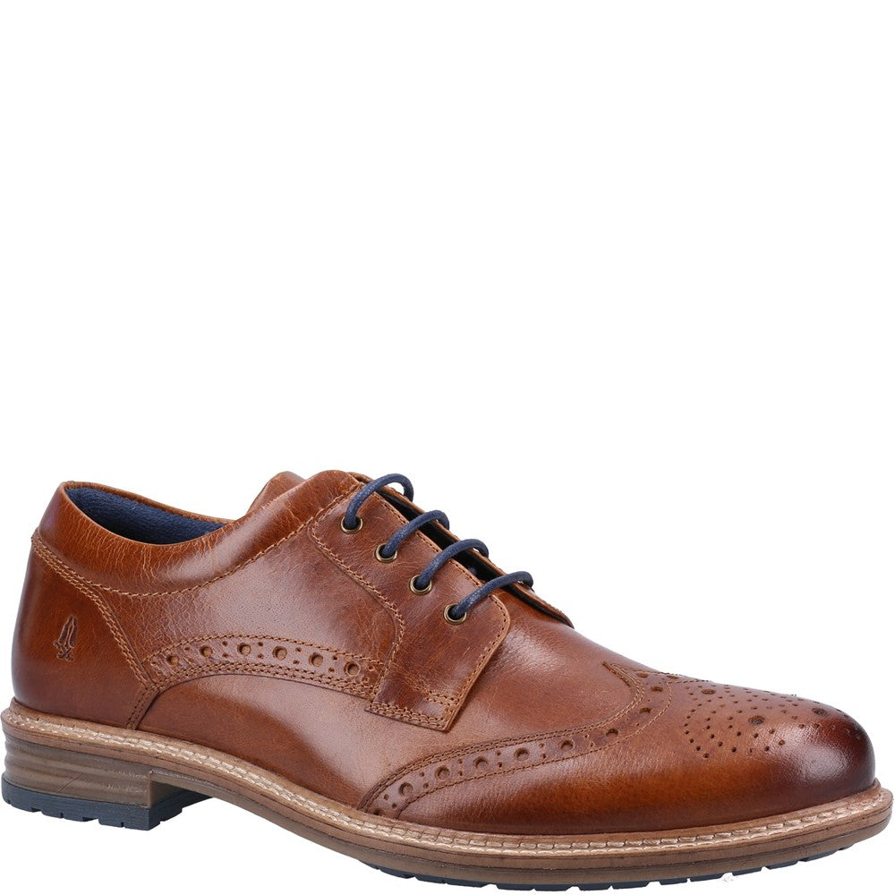 Mens Formal Lace Up Shoes Tan Hush Puppies Jayden Brogue