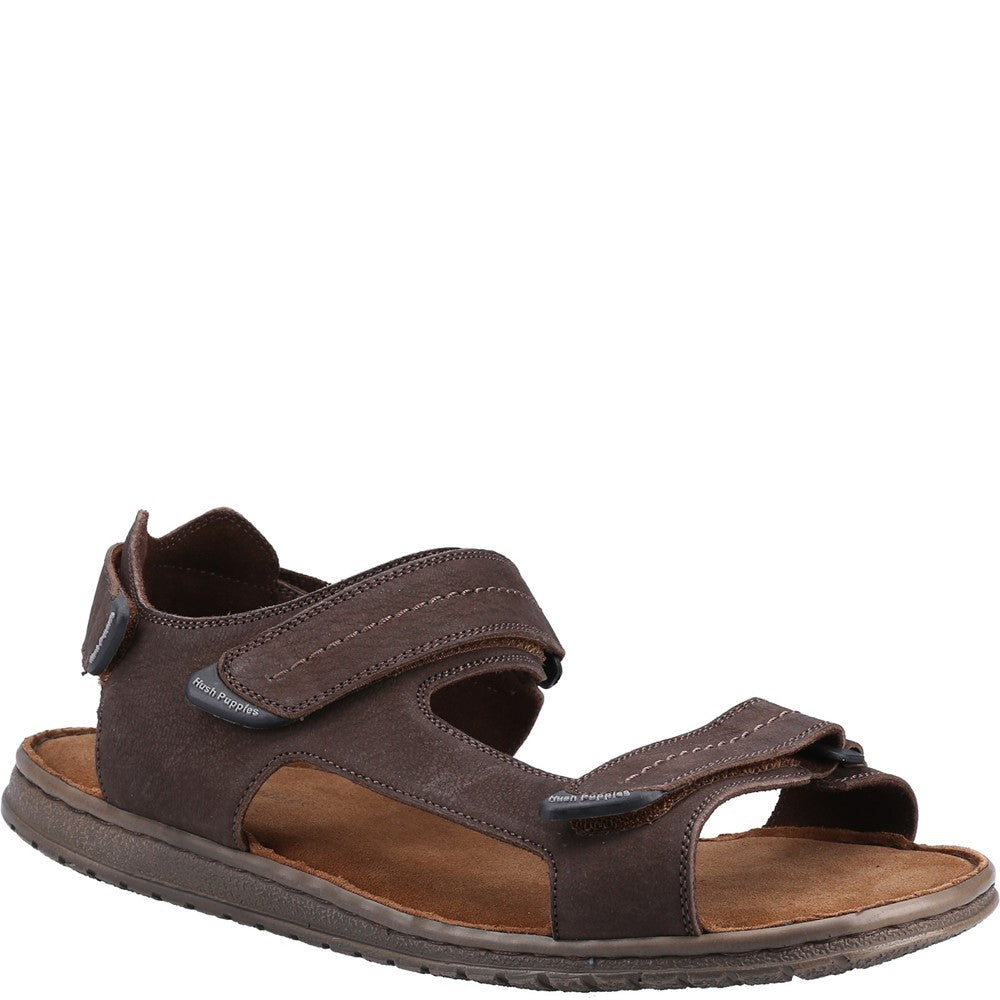 Sandal Mens Summer Brown Hush Puppies Neville Quarter Strap Sandal