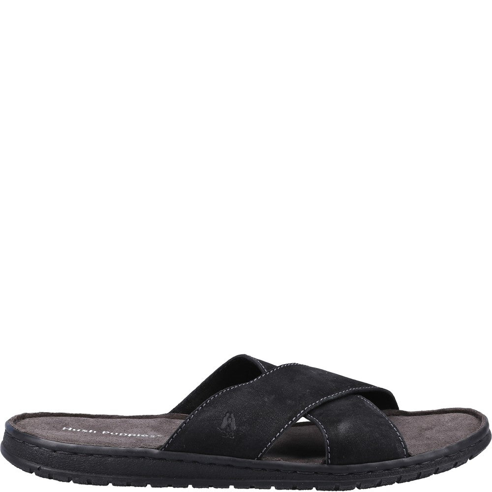 Sandal Mens Summer Black Hush Puppies Nile Cross Over Sandal