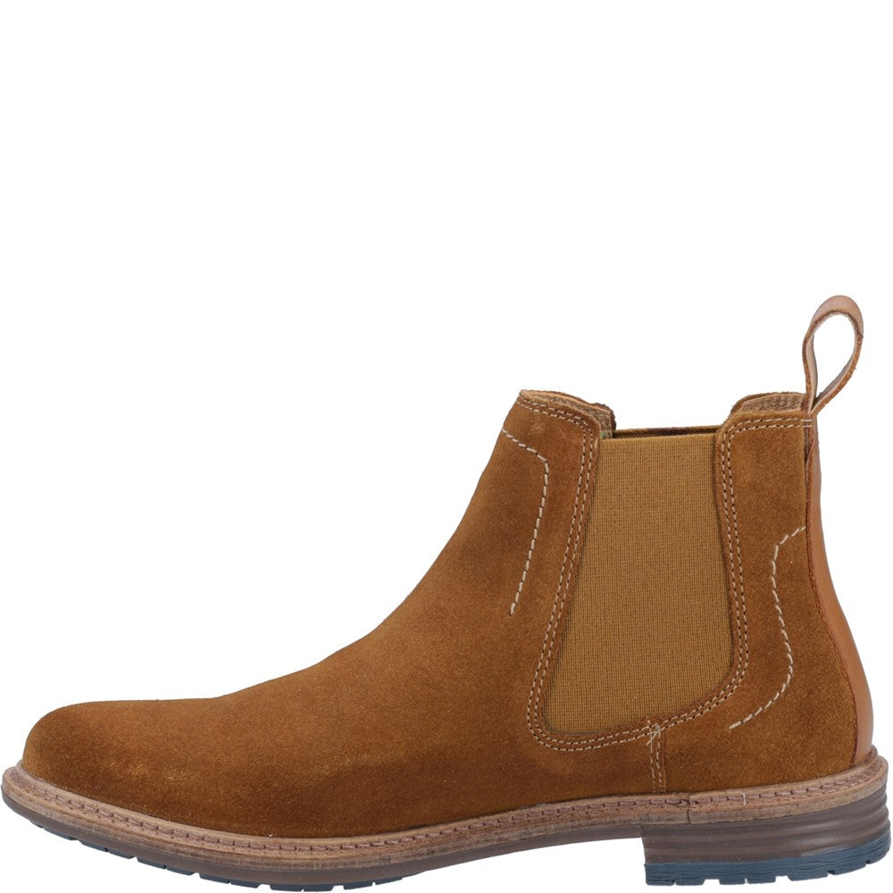 Mens Boots Tan Hush Puppies Justin Suede Chelsea Boot