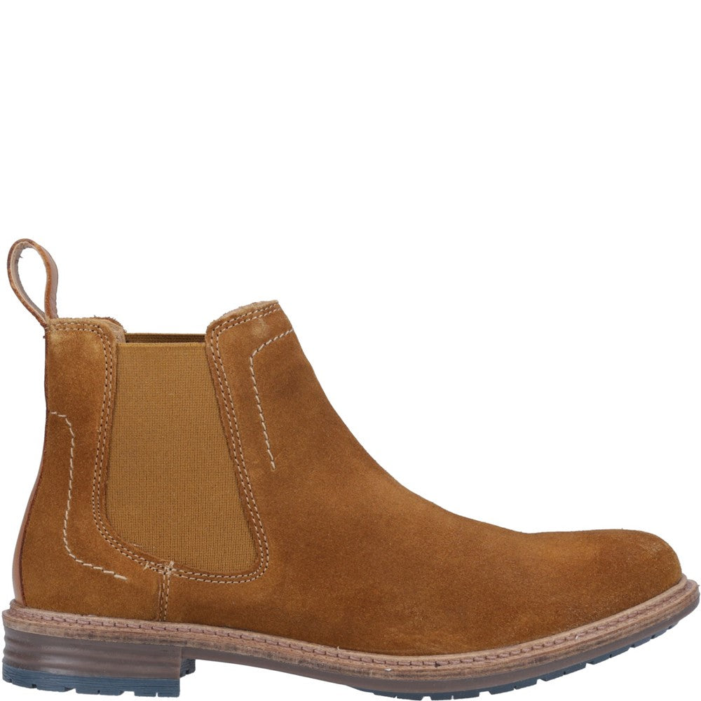 Mens Boots Tan Hush Puppies Justin Suede Chelsea Boot