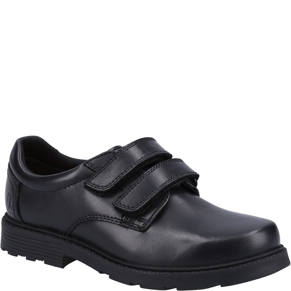 Boys BTS FLFR Black Hush Puppies Logan SNR Shoe