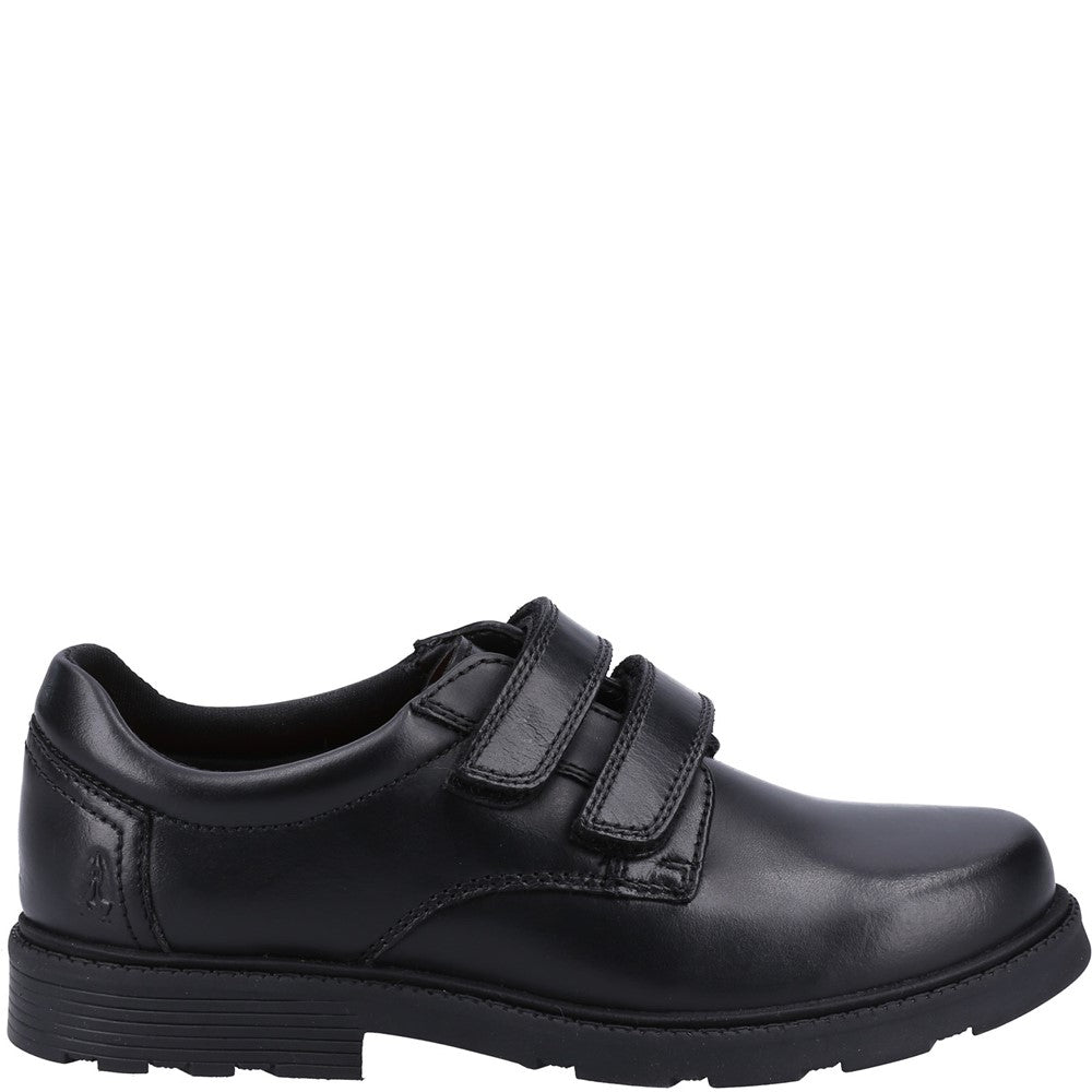 Boys BTS FLFR Black Hush Puppies Logan SNR Shoe