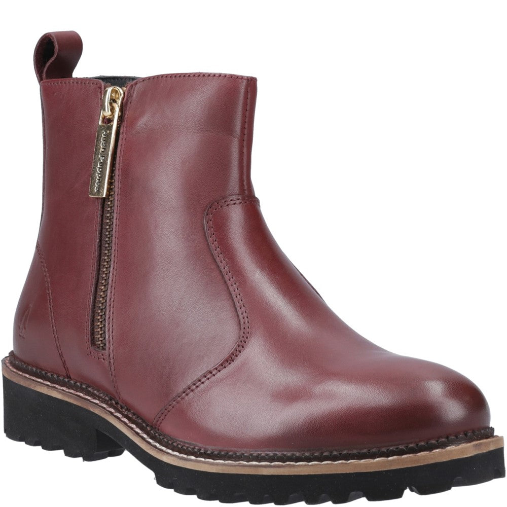 Womens Hush Puppies Dark Red Grace Zip Boot Hush Puppies UK