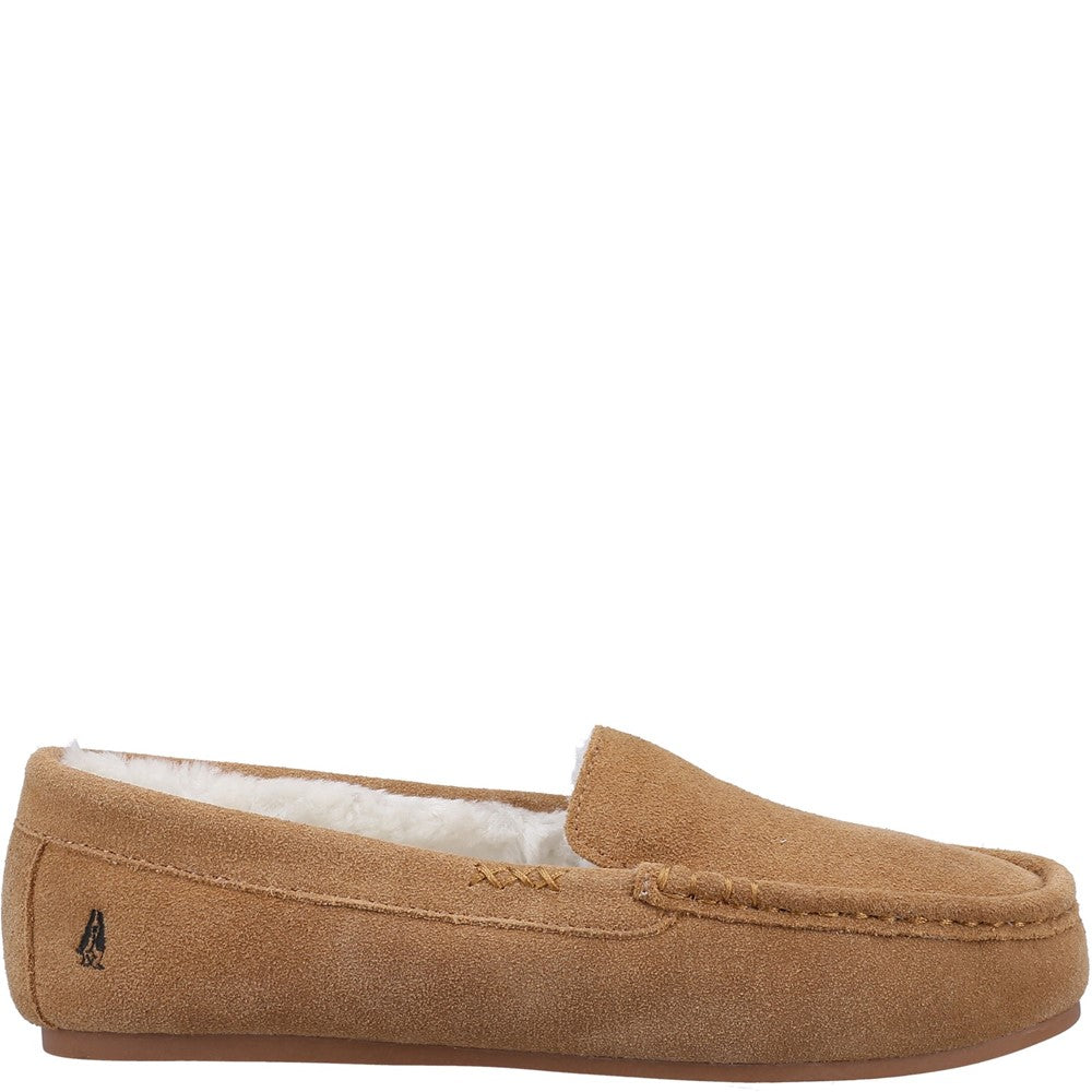 Classic Ladies Slippers Tan Hush Puppies Annie Mocassin Slipper