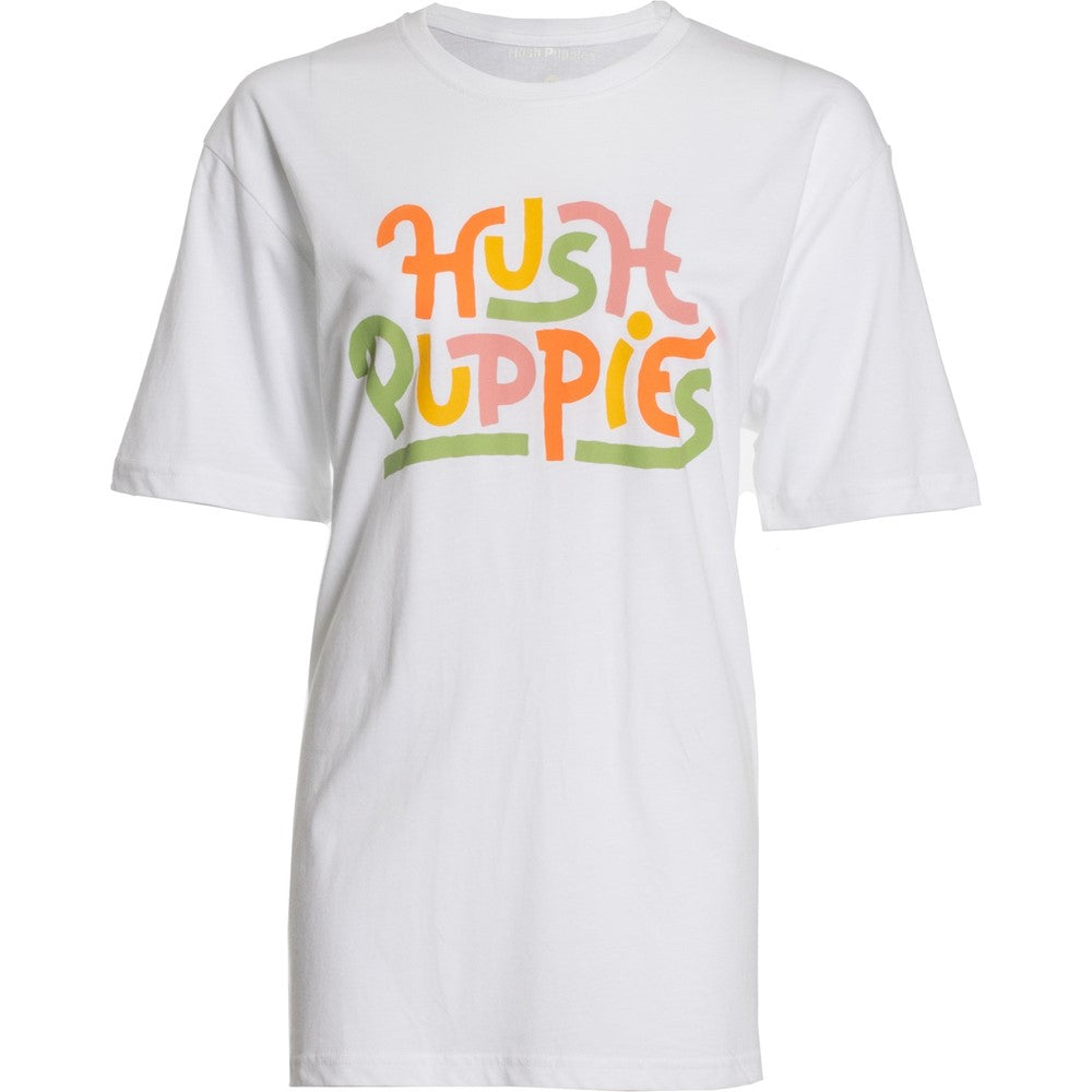 Womens Hush Puppies White Hp Script Tee Hush Puppies UK