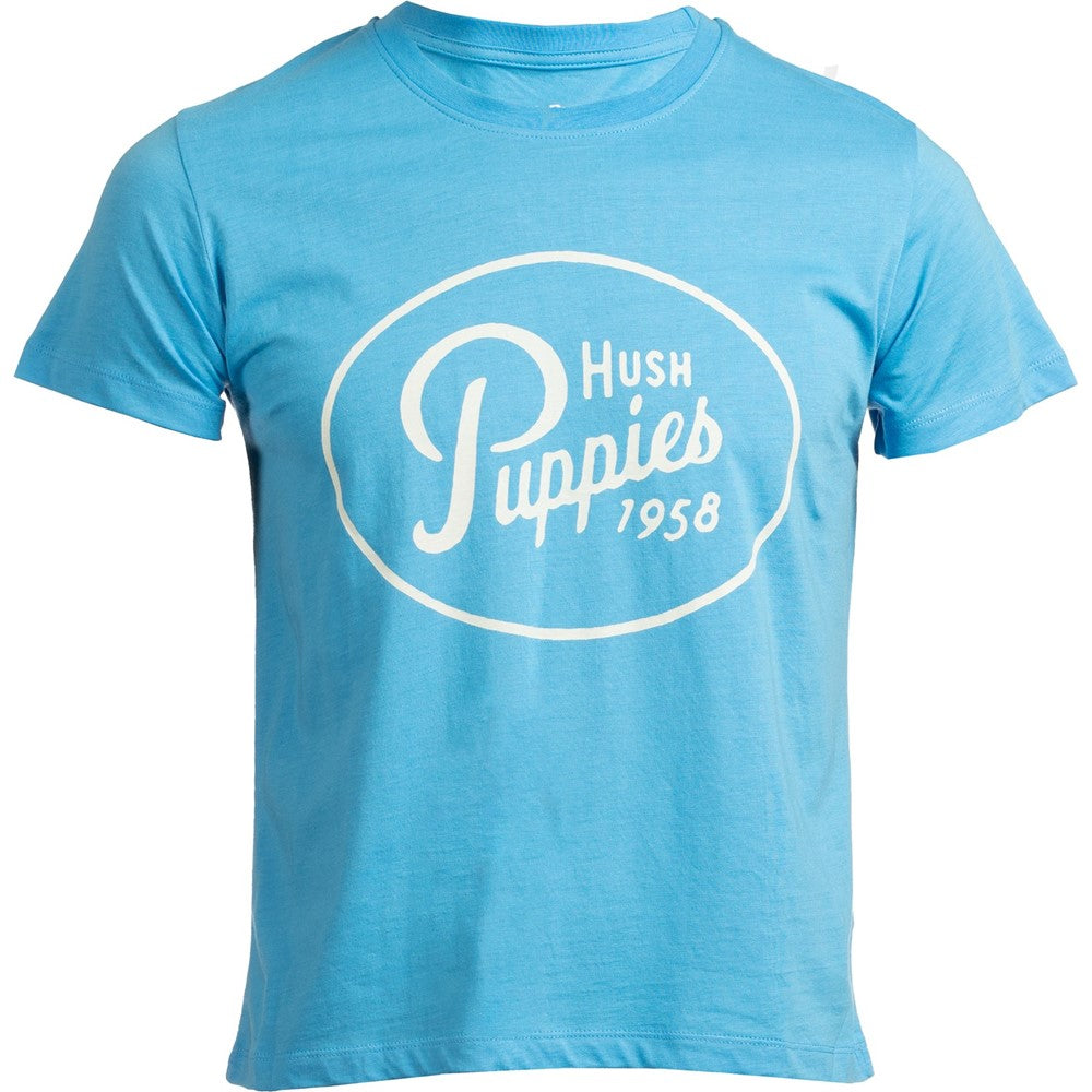 Womens Hush Puppies Blue Retro Script Tee Hush Puppies UK