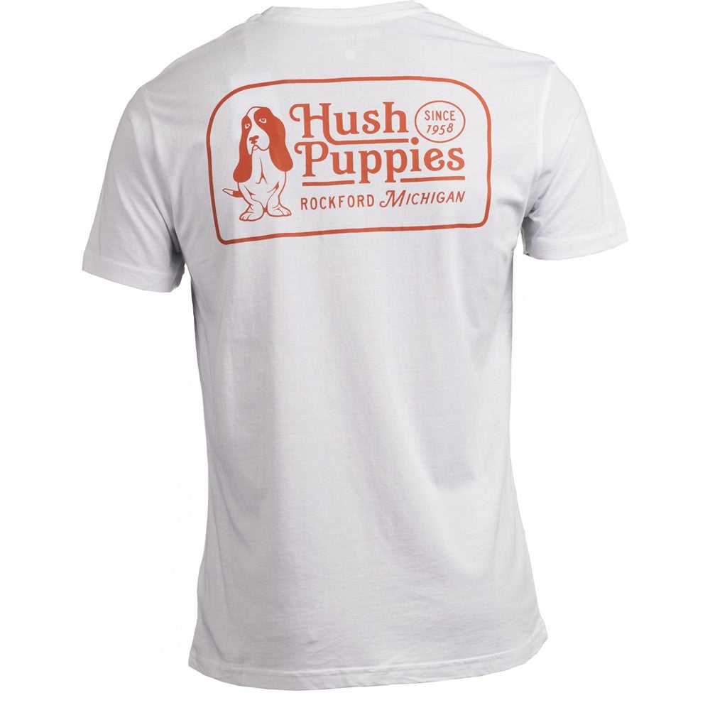 Tee Shirts White Hush Puppies Mens Retro Basset Tee