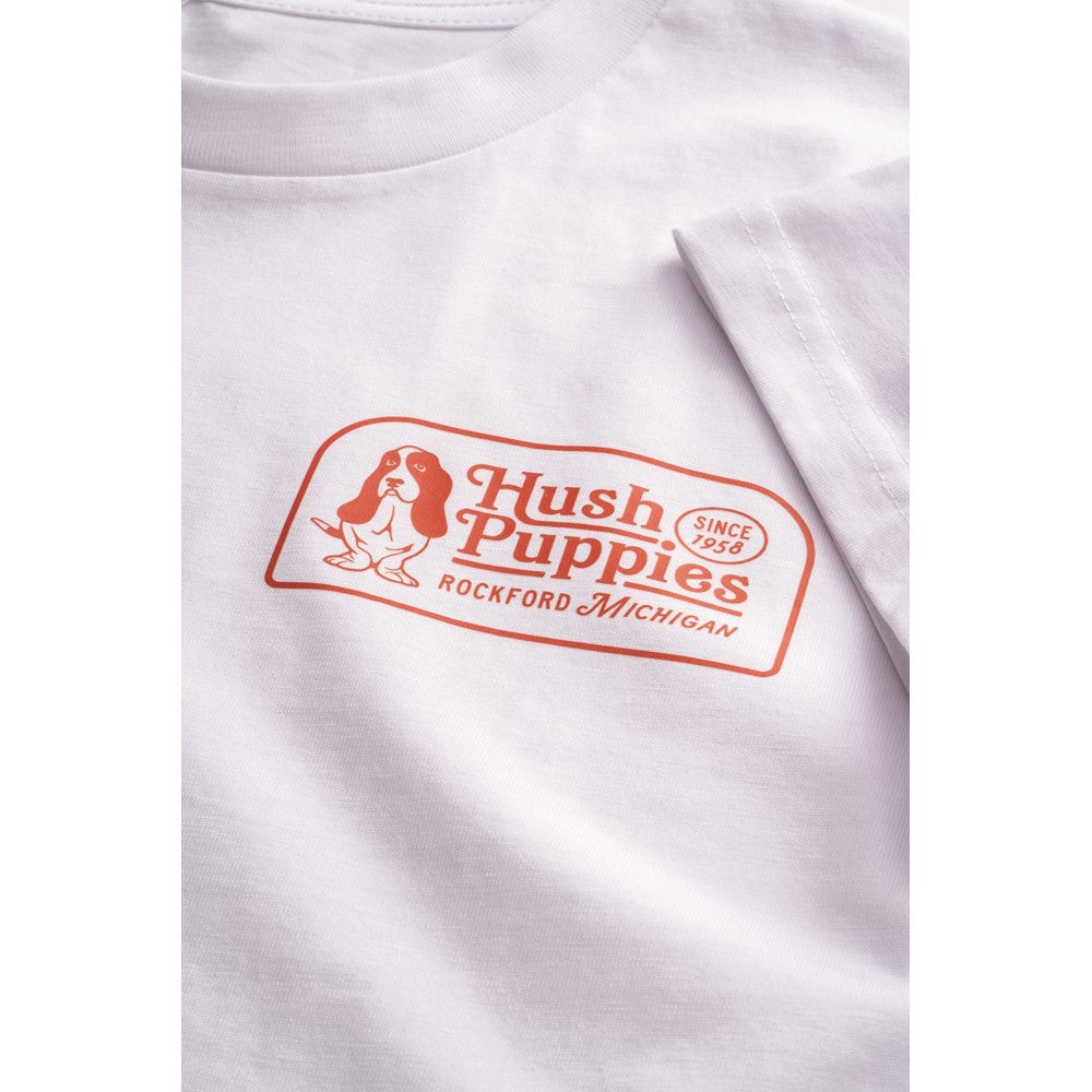 Tee Shirts White Hush Puppies Mens Retro Basset Tee