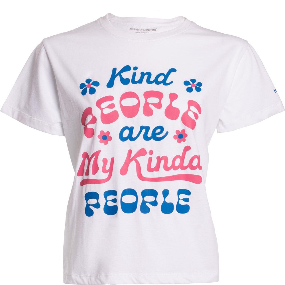 Tee Shirts White /Pink Hush Puppies Kind People Tee